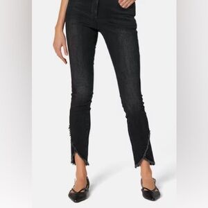 Black, distressed, crop jeans size 8